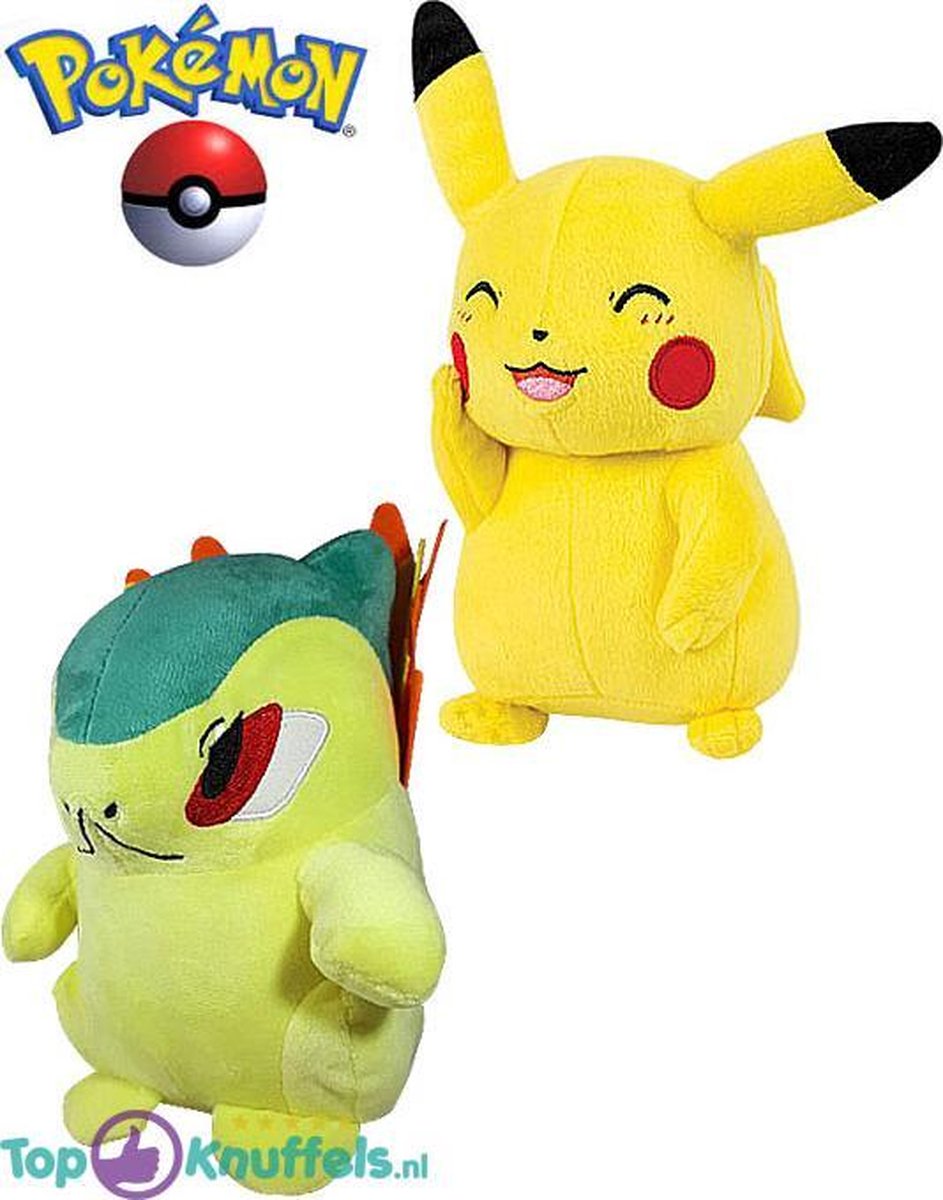 Pokemon speelgoed knuffel set Pikachu 23cm + Quilava 23cm | Pokémon Friends: Charmander Bulbasaur Eevee Charizard Squirtle Snorlax